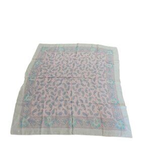 Symphony scarf made in italy Pink Multi-colored Paisley 29” Square 100% Rayon